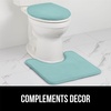 image:imageGORILLA GRIP Soft Chenille Toilet Lid Seat Cover 195x185 GraySea Blue