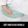 image:imageGORILLA GRIP Soft Chenille Toilet Lid Seat Cover 195x185 GraySea Blue