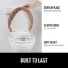 image:imageGORILLA GRIP Soft Chenille Toilet Lid Seat Cover 195x185 GrayTaupe