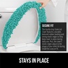 image:imageGORILLA GRIP Soft Chenille Toilet Lid Seat Cover 195x185 GrayTurquoise