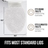 image:imageGORILLA GRIP Soft Chenille Toilet Lid Seat Cover 195x185 GrayWhite