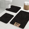 image:imageGORILLA GRIP Bathroom Area Rug Sets 2 Piece Soft Chenille 30x20 GreyBlack