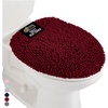 image:imageGORILLA GRIP Soft Chenille Toilet Lid Seat Cover 195x185 GrayBurgundy