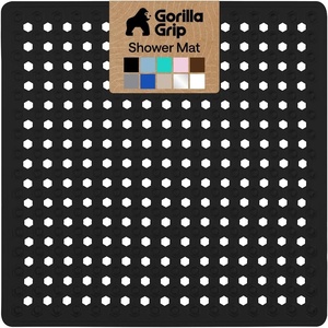 image:imageGORILLA GRIP Bath Tub Shower Mat Bathtub Floor Liner 35x16 ClearBlack Opaque