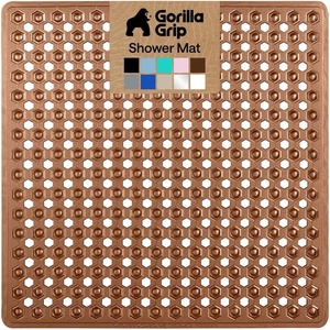 image:imageGORILLA GRIP Bath Tub Shower Mat Bathtub Floor Liner 35x16 ClearBrown Translucent