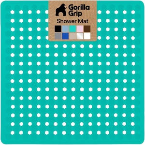image:imageGORILLA GRIP Bath Tub Shower Mat Bathtub Floor Liner 35x16 ClearTurquoise Opaque