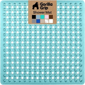 image:imageGORILLA GRIP Bath Tub Shower Mat Bathtub Floor Liner 35x16 ClearTurquoise Translucent