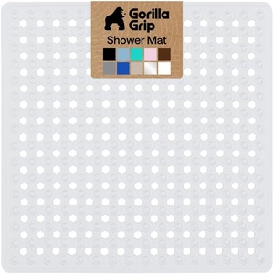 image:imageGORILLA GRIP Bath Tub Shower Mat Bathtub Floor Liner 35x16 ClearWhite Opaque