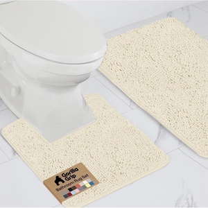 image:imageGORILLA GRIP Bathroom Area Rug Sets 2 Piece Soft Chenille 30x20 GreyIvory