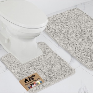 image:imageGORILLA GRIP Bathroom Area Rug Sets 2 Piece Soft Chenille 30x20 GreyLight Gray