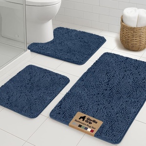 image:imageGORILLA GRIP Bathroom Area Rug Sets 2 Piece Soft Chenille 30x20 GreyNavy