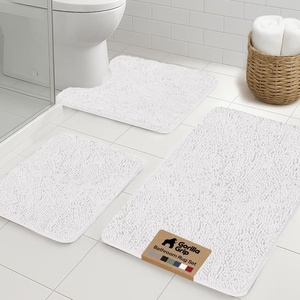 image:imageGORILLA GRIP Bathroom Area Rug Sets 2 Piece Soft Chenille 30x20 GreyWhite