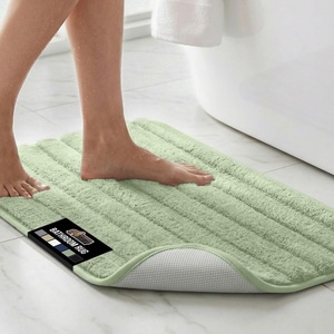 image:imageGORILLA GRIP Memory Foam Bathroom Rugs Absorbent Bath Mat 24x16 GraySage