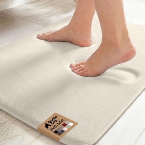 image:imageGORILLA GRIP Memory Foam Toilet Rug for Bathroom 225x195 GreyChampagne