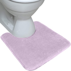 image:imageGORILLA GRIP Memory Foam Toilet Rug for Bathroom 225x195 GreySoft Purple