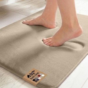 image:imageGORILLA GRIP Memory Foam Toilet Rug for Bathroom 225x195 GreyTaupe