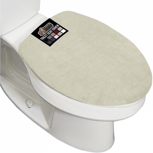 image:imageGORILLA GRIP Soft Chenille Toilet Lid Seat Cover 195x185 GrayChampagne