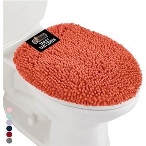 image:imageGORILLA GRIP Soft Chenille Toilet Lid Seat Cover 195x185 GrayCoral