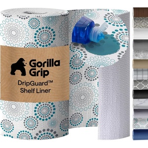 image:imageGORILLA GRIP Shelf Liner Kitchen Drawer Protector 12x240 MarbleSpiral Gray Turquoise White