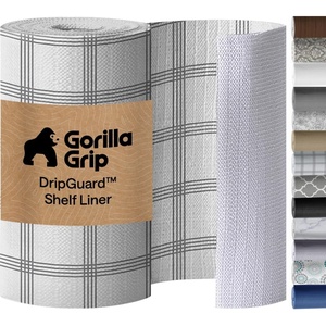 image:imageGORILLA GRIP Shelf Liner Kitchen Drawer Protector 12x240 MarbleStripe GrayWhite