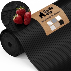 image:imageGORILLA GRIP Shelf Liner NonAdhesive Cabinet Liners 12x20 ClearBlack Onyx Ribbed