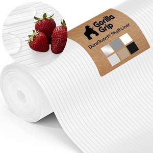 image:imageGORILLA GRIP Shelf Liner NonAdhesive Cabinet Liners 12x20 ClearBright White Ribbed