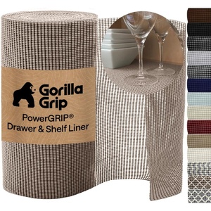 image:imageGORILLA GRIP powerGRIP Drawer Shelf and Cabinet Liner 12x10 Light GrayBeige