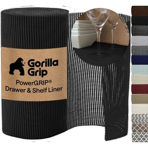 image:imageGORILLA GRIP powerGRIP Drawer Shelf and Cabinet Liner 12x10 Light GrayBlack