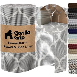 image:imageGORILLA GRIP powerGRIP Drawer Shelf and Cabinet Liner 12x10 Light GrayQuatrefoil GrayWhite