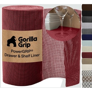 image:imageGORILLA GRIP powerGRIP Drawer Shelf and Cabinet Liner 12x10 Light GrayRed