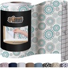 image:imageGORILLA GRIP Peel and Stick Paper Cabinet Liner 118x20 WhiteSpiral GrayWhiteTurquoise