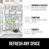 image:imageGORILLA GRIP Peel and Stick Paper Cabinet Liner 118x20 WhiteSpiral GrayWhiteTurquoise