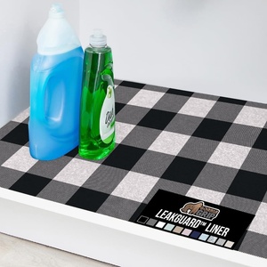 image:imageGORILLA GRIP LeakGuard Under Sink Mat for Kitchen Cabinet 24x30 CharcoalBuffalo Checkered Black White