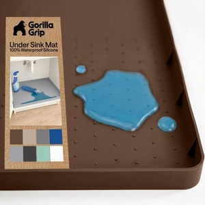 image:imageGORILLA GRIP Waterproof Silicone Under Sink Mat Stay in Place 34x22 GrayCoffee