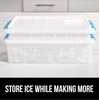 image:imageGORILLA GRIP Space Saving Ice Cube Tray and Bin Set Make 56 Cubes BlackTurquoise
