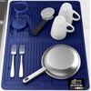 image:imageGORILLA GRIP Ultra Absorbent Microfiber Dish Drying Mat 16x18 BlackBlue