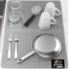 image:imageGORILLA GRIP Ultra Absorbent Microfiber Dish Drying Mat 16x18 BlackGray