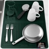image:imageGORILLA GRIP Ultra Absorbent Microfiber Dish Drying Mat 16x18 BlackHunter Green