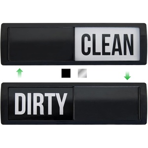 image:imageGORILLA GRIP Clean Dirty Dishwasher Magnet Sign Large Font SilverBlack