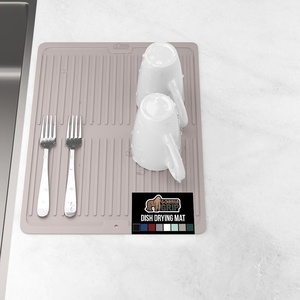 image:imageGORILLA GRIP Ultra Absorbent Microfiber Dish Drying Mat 16x18 BlackAlmond
