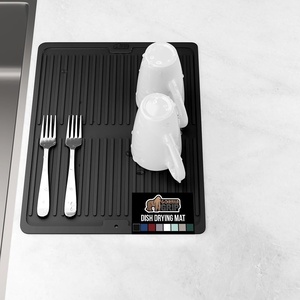 image:imageGORILLA GRIP Ultra Absorbent Microfiber Dish Drying Mat 16x18 BlackBlack
