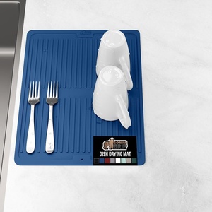 image:imageGORILLA GRIP Ultra Absorbent Microfiber Dish Drying Mat 16x18 BlackBlue