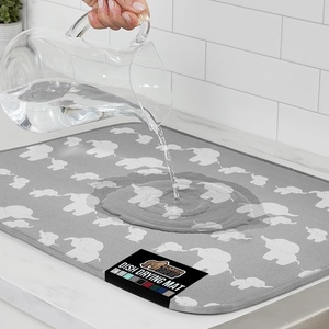 image:imageGORILLA GRIP Ultra Absorbent Microfiber Dish Drying Mat 16x18 BlackElephants