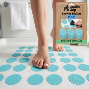 image:imageGorilla Grip Shower and Bathtub Stickers 30PC Clear Bath Tub Floor StripsLight Blue