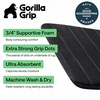 image:imageGORILLA GRIP Absorbent Memory Foam Bath and Shower Mat 24x17 GrayStriped Black