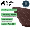 image:imageGORILLA GRIP Absorbent Memory Foam Bath and Shower Mat 24x17 GrayStriped Brown