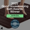 image:imageGORILLA GRIP Absorbent Memory Foam Bath and Shower Mat 24x17 GrayStriped Brown