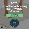 image:imageGORILLA GRIP Absorbent Memory Foam Bath and Shower Mat 24x17 GrayStriped Champagne