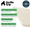 image:imageGORILLA GRIP Absorbent Memory Foam Bath and Shower Mat 24x17 GrayStriped Champagne