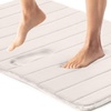 image:imageGORILLA GRIP Absorbent Memory Foam Bath and Shower Mat 24x17 GrayStriped Cream